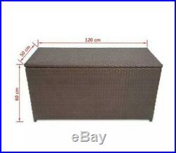 Outdoor Garden Storage Chest Large Brown Rattan Waterproof Box 120Cm Indoor New