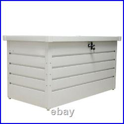 Outdoor Garden Storage Metal Steel Chest Cushion Box Case Shed Sit-On Lid 400L