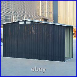 Outdoor Garden Storage Shed Metal House 4 6ft 8ft 10ft Log Store Large Tool Box