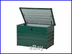 Outdoor Steel Storage Box Green Metal Cushion Chest Lockable Rectangular Cebrosa