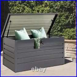 Outdoor Storage Box 200/350/600L Metal Lockable Utility Chest Cushion Shed Patio