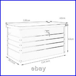 Outdoor Storage Box 360L Metal Garden Lockable Utility Chest 120x62x63cm Patio