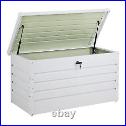 Outdoor Storage Box 400L Metal Garden Lockable Utility Chest Cushion Shed Box UK