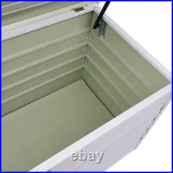 Outdoor Storage Box 400L Metal Garden Lockable Utility Chest Cushion Shed Box UK