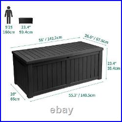 Outdoor Storage Box withLid 450L Garden Patio Large Tool Container Deck Waterproof