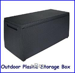Outside Large Storage Box Bench Containers Patio Toys Cushions Tools Organiser