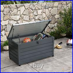 Outsunny 331L Outdoor Storage Box Waterproof with Wheels and Lock