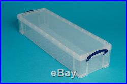 PACK OF 10 Really Useful 22 Litre Clear Plastic Storage Box DVD wrapping paper