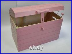 PINK Wooden Trunk Chest Storage Toy Box Bed Furniture Wood Ottoman Basket LARGE