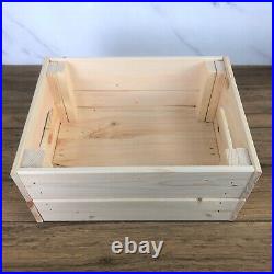 PLAIN Wood Crate Storage Box, Ready To Fill, Large Pine Crate 31 x 23 x 15cm