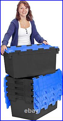 Pack of 2 Large Plastic 80 Litre Heavy Duty Storage Boxes (71 X 46 X 36.8Cm)