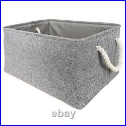 Pack of 3 Storage Boxes 40x30x21cm Strong Rope Handles Metal Rod Frame Foldable