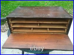 Philadelphia Underwriter Antique Solid Wood Box Paper Storage Desk Organizer
