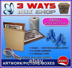 Picture Artwork Mirror Strong Cardboard Protection Removal Box Kit Bubble Wrap