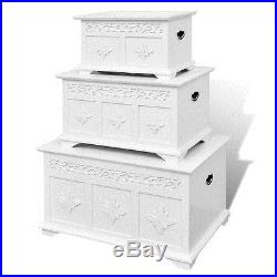 Pine Storage Chest 3 Pc Chest Box Cabinet Large Small Medium Organizer Case Home