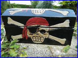 Pirate Chest Treasure Chest Wooden Storage Box Large In Black