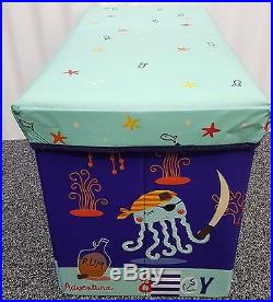 Pirates Large Kids Storage Ottoman Toys Box Chest Seat Bedroom Home Blue Tidy