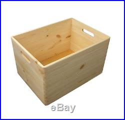 Plain Large Pine Wooden Storage Box / Toy Box / Chest / 40x30x24 cm