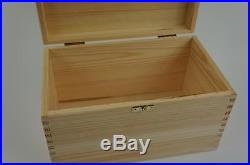 Plain Large Treasure Chest Wooden Box MemoryTrinket Souvenir Storage Craft LTC