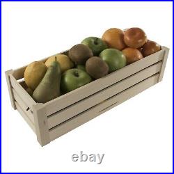 Plain Wooden Slatted Fruit 40cm Long Crates Containers/ Apple Storage Crate Box