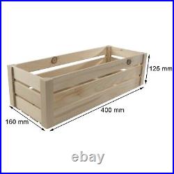 Plain Wooden Slatted Fruit 40cm Long Crates Containers/ Apple Storage Crate Box