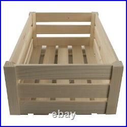 Plain Wooden Slatted Fruit Crates Containers in 3 Sizes/Apple Storage Crate Box