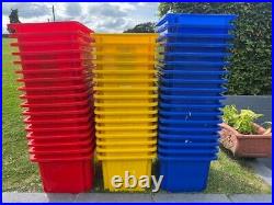 Plastic Colour 50 x Used 30L Quality Stack And Store Home Or Work Storage Boxes