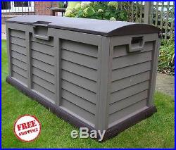 Plastic Garden Storage Box Lockable Waterproof Wheels Large Shed Outdoor Garage
