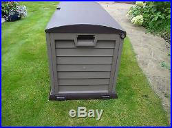 Plastic Garden Storage Box Lockable Waterproof Wheels Large Shed Outdoor Garage