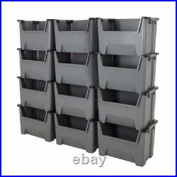Plastic Stacking Bins Order Picking Boxes Open Front Garage & Industrial Storage