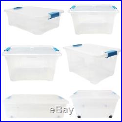 Plastic Storage Box Clear Boxes with Lids Clip Locking Large Store Home Office