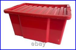 Plastic Storage Boxes 50 Litre Quality Box With LID Stackable Home Office Strong