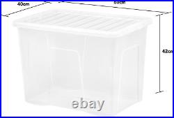 Plastic Storage Boxes Black LID Multi Packs Off 80 Litre New Strong Box
