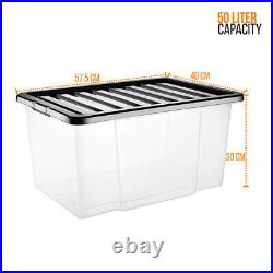 Plastic Storage Boxes Small Medium Large Lids Strong Quality