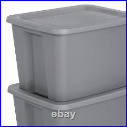 Plastic Tote Storage Container Organizer Bin Stackable 18 Gallon Box 8-Pack New