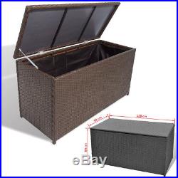 Poly Rattan Garden Patio Storage Chest Cushion Box daily outdoor waterproof hard