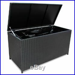 Poly Rattan Garden Storage Utility Chest Outdoor Cushion Large Box Case Shed Hot