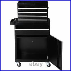 Portable Tool Chest Heavy Duty Garage Storage Box Cart Workshop Cabinet Black