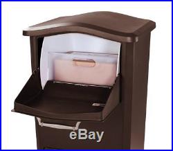 Postal Post Mail Storage Large Parcel Drop Box Locking Mailbox Package Bronze