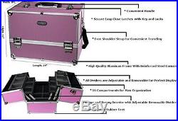 Professional Large Make Up Artist Organizer Kit Cosmetic Train Case Storage Box