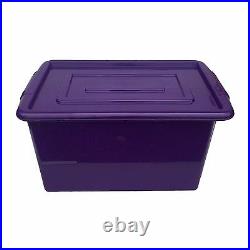 Purple Plastic Large 52l Litre Stoarage Box Tub Container With LID Toy Box Kids