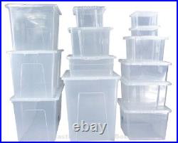 Quality Plastic Storage Boxes With Black Lids Office Home Garage Stackable Uk