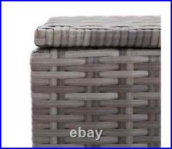 Rattan Garden Storage Grey Box Large Water-Resistant Outdoor Furniture Chest
