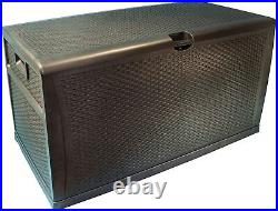 Rattan Look Large Outdoor Storage Deck Box for Patio Furniture Cushions etc