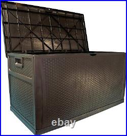 Rattan Look Large Outdoor Storage Deck Box for Patio Furniture Cushions etc