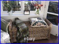 Rattan storage bench for conservatory or boot room, heavy duty, natural, stylish