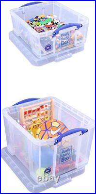 Really Useful Boxes Large Clear Lidded DURABLE Storage Box (Assorted)