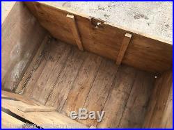 Reclaimed Old Large Rustic Pine Blanket Toy Storage Box Chest 41¾ Long