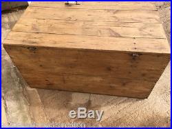 Reclaimed Old Large Rustic Pine Blanket Toy Storage Box Chest 41¾ Long