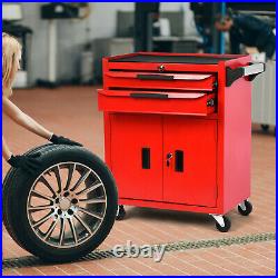 Red Tools Mobile Rolling Wheels Trolley Lockers Cart Storage Cabinet Tool Box UK